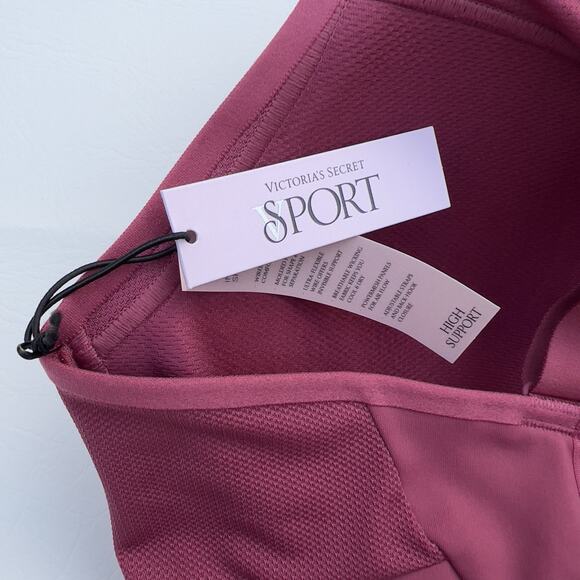 Victoria's Secret VSX Incredible Plunge Sports Bra 36B Rose Racerback Gym NWT - Picture 6 of 8